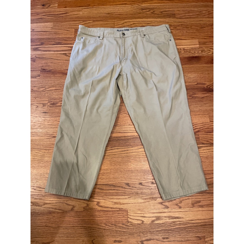 Duluth Trading Co Mens Pants 42x30 Khaki Flex Fire Hose Standard Fit Workwear